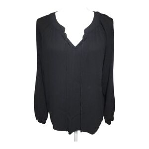 Carly Jean Black Dressy Long Sleeve Top Size Medium